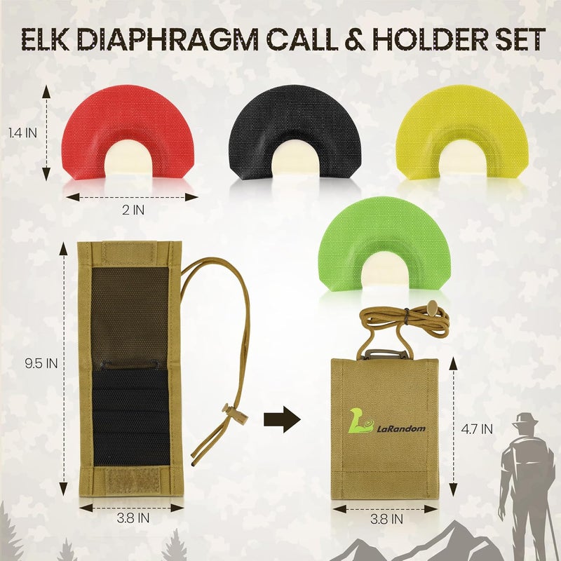 LaRandom Turkey Call Holder for Mouth Reeds, Holds 4 Diaphragm Calls, Reed Call Organizer for Turkey & Elk Hunting, Calls Pouch with Internal Divider & Neck Lanyard, Attachable to Pack or Harness - Image 5